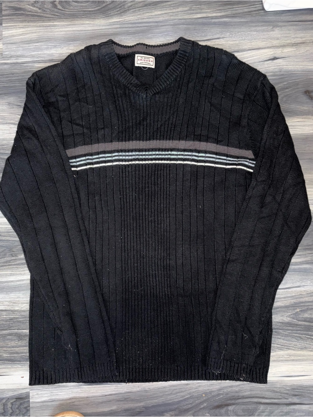 Black Ribbed V-Neck ARIZONA Sweater